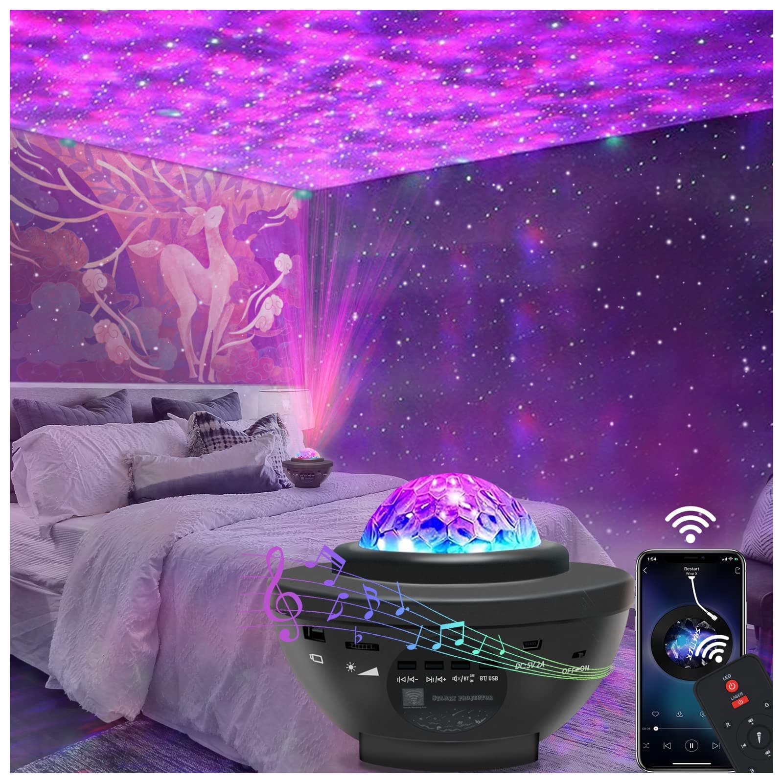 Galaxy Space Light Projector — Turn your ceiling into the universe